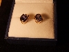 Gold Earrings with Sapphire Oval